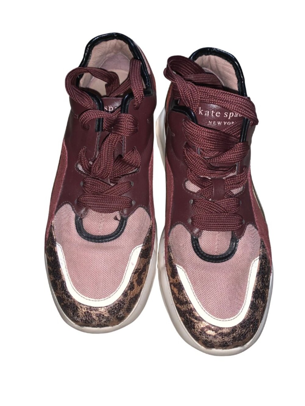 Kate Spade Leather Burgundy Cloud Sneakers - Size 8M - Pre-Loved